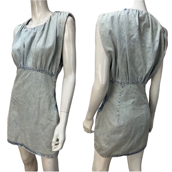 S ZARA Denim Mini Dress - Picture 1 of 11